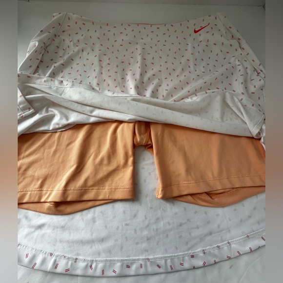 Nike Golf Skirt UV Victory Womens XL Printed Dri-FIT Orange white Shorts Skort - Picture 5 of 8